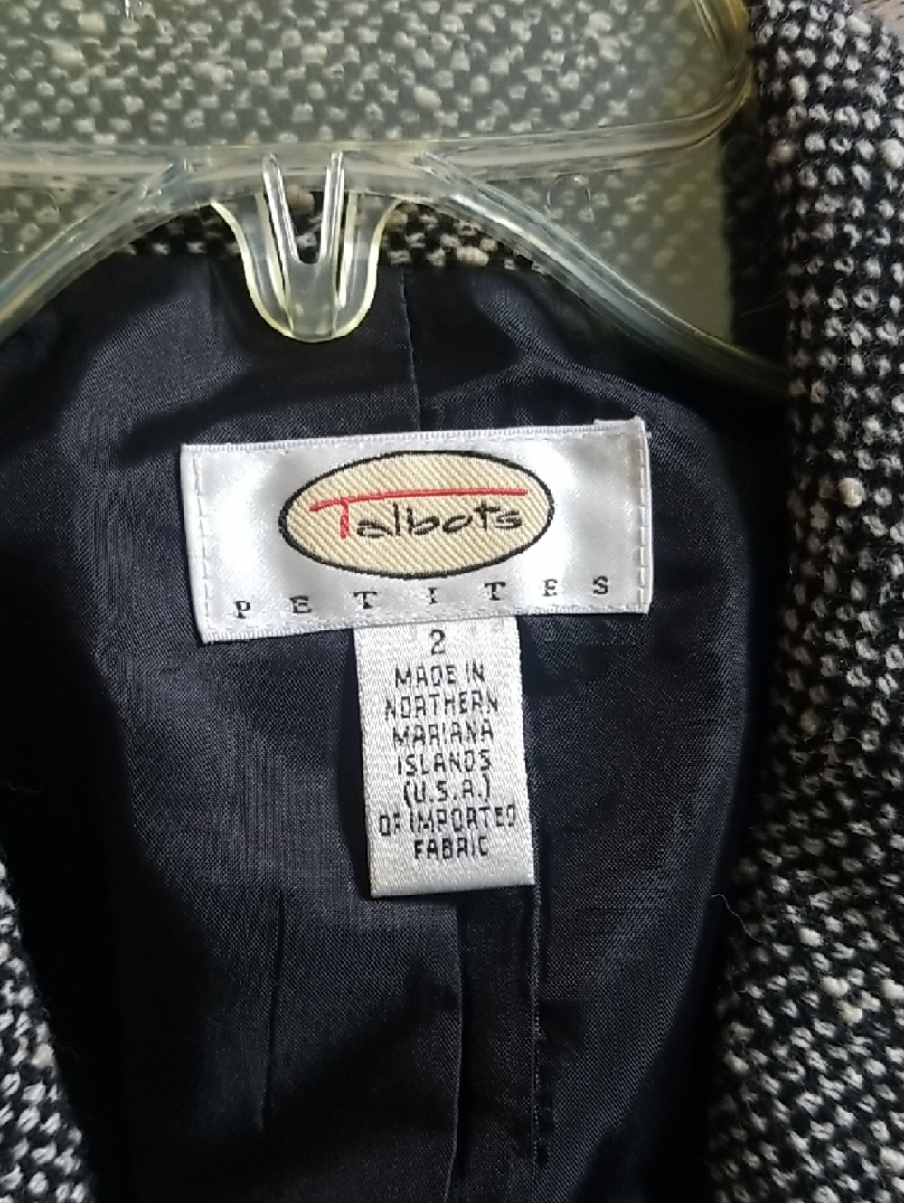 Talbots Black and White Tweed Petite Blazer - Picture 4 of 10